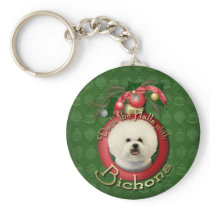 Christmas - Deck the Halls - Bichons Key Chain