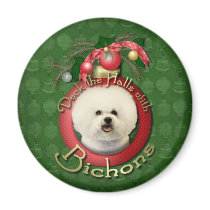 Christmas - Deck the Halls - Bichons Magnet
