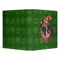 Christmas - Deck the Halls - Boston Terrier Binder