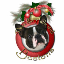 Christmas - Deck the Halls - Boston Terrier Photo Sculptures
