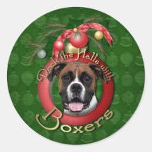 Christmas - Deck the Halls - Boxers - Vindy Round Sticker