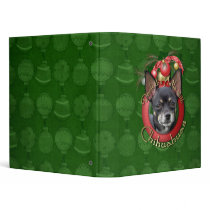 Christmas - Deck the Halls - Chihuahuas - Isabella 3 Ring Binder