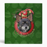 Christmas - Deck the Halls - Chihuahuas - Isabella 3 Ring Binder