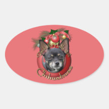 Christmas - Deck the Halls - Chihuahuas - Isabella Sticker
