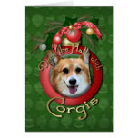 Christmas - Deck the Halls - Corgis - Owen Greeting Card