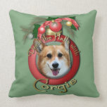 Christmas - Deck the Halls - Corgis - Owen Pillow