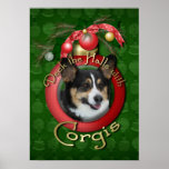 Christmas - Deck the Halls - Corgis Posters