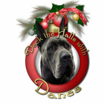 Christmas - Deck the Halls - Danes - Grey Acrylic Cut Out