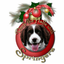 Christmas - Deck the Halls - English Springers Photo Cut Outs