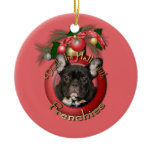 Christmas - Deck the Halls - Frenchies - Teal Christmas Tree Ornaments