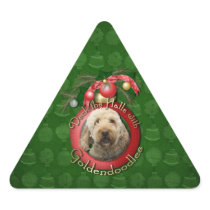 Christmas - Deck the Halls - Goldendoodles Sticker