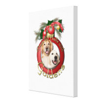 Christmas - Deck the Halls - Goldens  Tebow Corona Stretched Canvas Prints