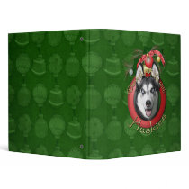 Christmas - Deck the Halls - Huskies 3 Ring Binders