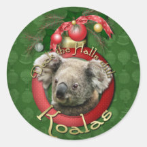 Christmas - Deck the Halls - Koalas Sticker