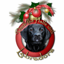 Christmas - Deck the Halls - Labradors - Black Photo Cut Outs