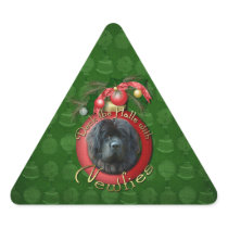 Christmas - Deck the Halls - Newfie Triangle Stickers