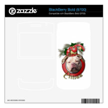 Christmas - Deck the Halls - Pitties - Jersey Girl Decals For BlackBerry