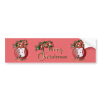 Christmas - Deck the Halls - Pitties - Petey Bumper Sticker