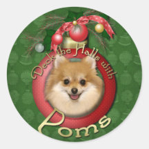 Christmas - Deck the Halls - Poms Sticker