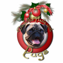 Christmas - Deck the Halls - Pugs Acrylic Cut Outs