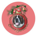 Christmas - Deck the Halls - Saint Bernards - Mae Stickers