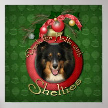 Christmas - Deck the Halls - Shelties - Chani Print