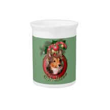 Christmas - Deck the Halls - Shelties - Cooper Drink Pitchers