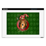 Christmas - Deck the Halls - Shelties Decal For 15" Laptop