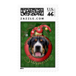 Christmas - Deck the Halls - Swissies Postage Stamp
