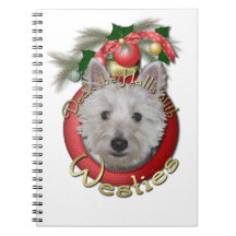 Christmas - Deck the Halls - Westies - Tank Notebook