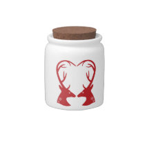 Christmas deer head heart candy jars