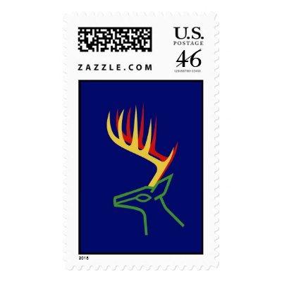 Christmas Deer Postage by lonvig
