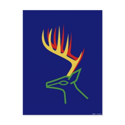 Christmas Deer Post Card by lonvig