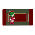 Christmas design with cute elf label