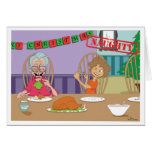 Christmas Dinner Food Fling Greeting Card
