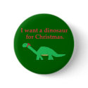Christmas Dinosaur pin buttons by serenity_ii Christmas Dinosaur pin buttons