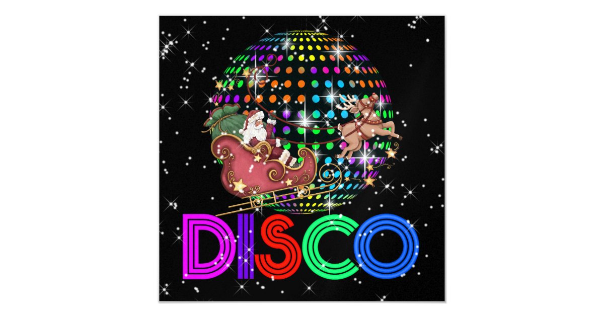 Christmas DISCO Party SRF Card Zazzle