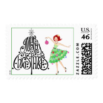 Christmas Diva postage stamp