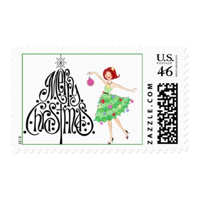 Christmas Diva postage stamp