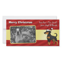 Christmas Doberman Pinscher (floppy ears) Customized Photo Card