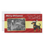 Christmas Doberman Pinscher (floppy ears) Customized Photo Card
