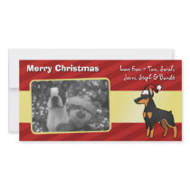 Christmas Doberman Pinscher (pointy ears) Photo Greeting Card