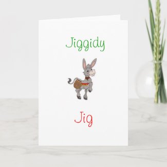 Donkey Blank Christmas Greeting Card Note Card