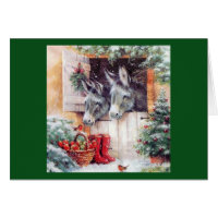 Christmas Donkeys Greeting Card