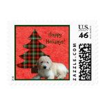 "Christmas Doodle in Plaid" Postage