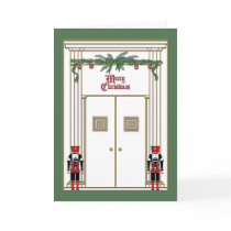 christmas door with nutcrackers cards