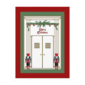 christmas door with nutcrackers postcards