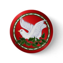 Christmas Dove & Holly buttons by Spice Christmas Dove & Holly buttons