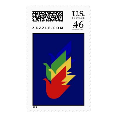 Christmas Doves Postage Stamp by lonvig