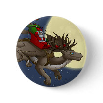 Christmas Dragon Button by Narugi Christmas Dragon Button